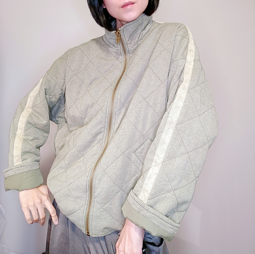 Bagatelle Collection Quilted French Terry Jacket Green Size S